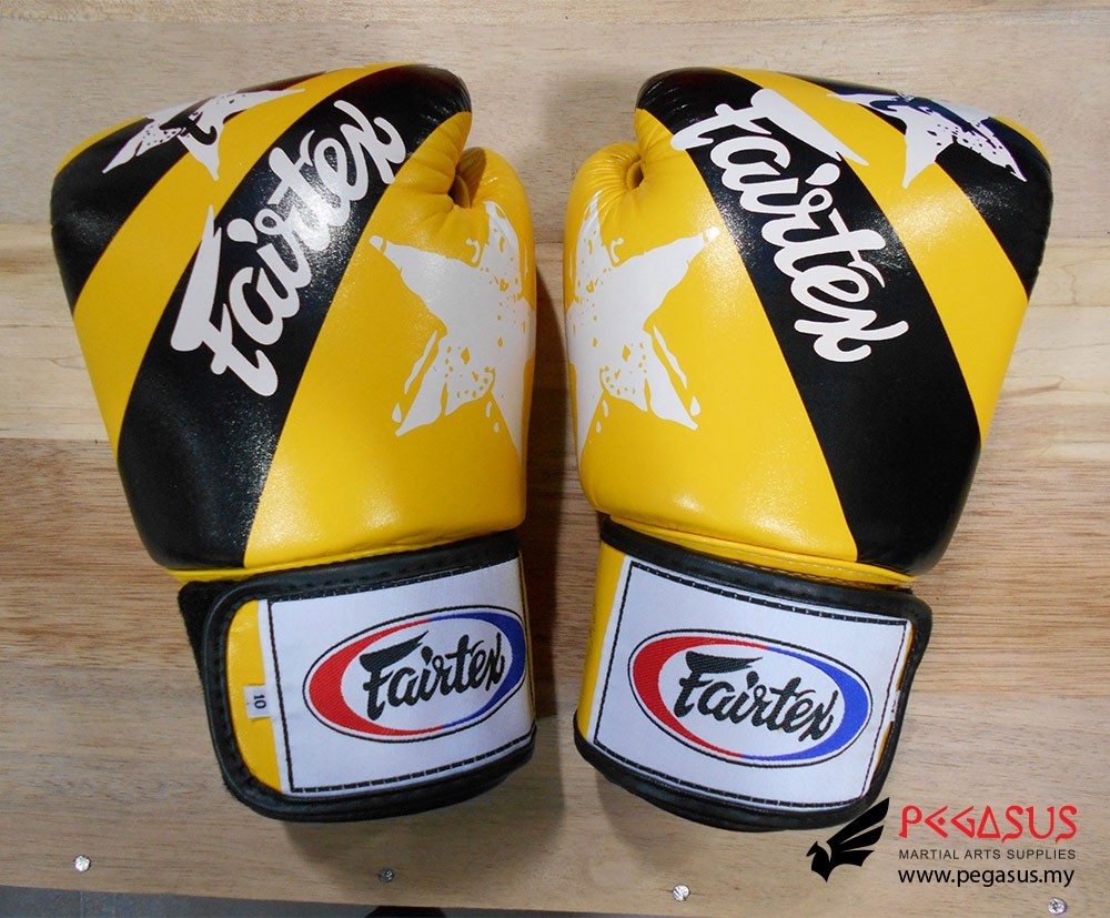 Fairtex Muay Thai/Boxing Gloves  BGV1 “Nation Prints” Collection. YELLOW