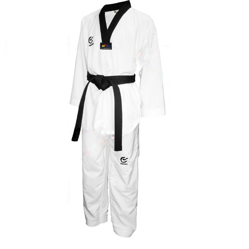 WACOKU Black belt Fighter Dobok, Lightweight 100% Polyester (WT Approved)