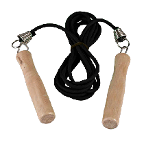SPRING WOODEN HANDLE SKIPPING ROPE 