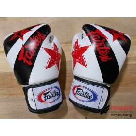 Fairtex Muay Thai/Boxing Gloves  BGV1 “Nation Prints” Collection. WHITE