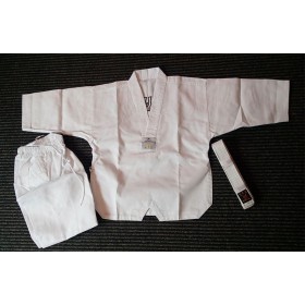 ORIENTAL White colar Taekwondo Uniform (Ribbed Cotton)