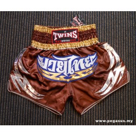 Twins Special Satin Muay Thai Shorts Brown