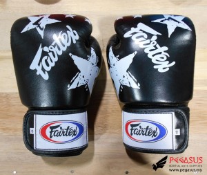 Fairtex Muay Thai/Boxing Gloves  BGV1 “Nation Prints” Collection. Black
