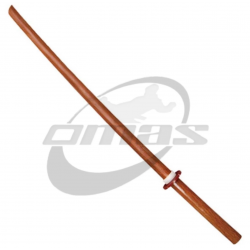 Red Oak Bokken 40” | Wooden Practice Sword with Tsuba for Martial Arts