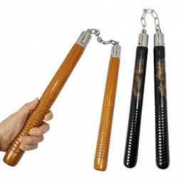 TW4009A Wooden Nunchaku with Ball Bearing | 12" Dragon Design Martial Arts Weapon
