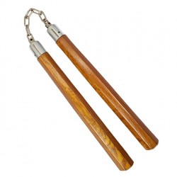 W4009G Octagon Wooden Nunchaku | 12" Ball-Bearing Martial Arts Weapon