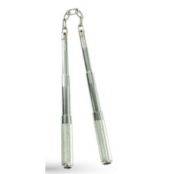 TW4010 Retrievable Chrome Nunchaku | Compact Martial Arts Weapon with Storage Bag