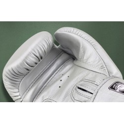 TWINS SPECIAL BGVL3 Silver Boxing Gloves – 100% Leather, Velcro Wrist Strap, Training & Fight Ready