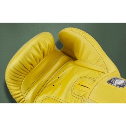 TWINS SPECIAL BGVL3 Yellow Boxing Gloves – 100% Leather, Velcro Wrist Strap, Training & Fight Ready