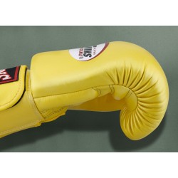 TWINS SPECIAL BGVL3 Yellow Boxing Gloves – 100% Leather, Velcro Wrist Strap, Training & Fight Ready