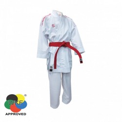 WACOKU WKF Approved Kumite Gi – Lightweight Karate Uniform with Blue/Red Shoulder Stripes