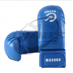 WACOKU WKF Kumite Gloves – PU Leather Mitts for Karate Competition