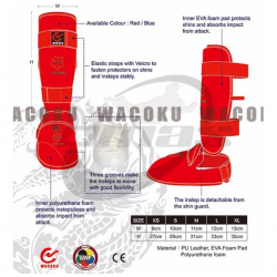 WACOKU WKF Shin & Instep Guard – Detachable Karate Protection Gear