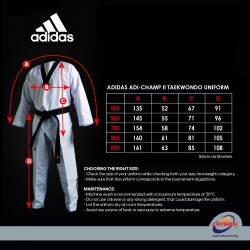 ADIDAS Adi-Champ II Taekwondo Uniform – WT Approved, ClimaCool, Lightweight Comfort